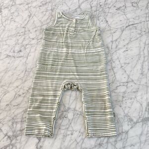 Nui Organics Helena Romper Green Striped Toddler Unisex 12/18 Months